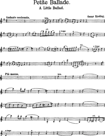 Petite Ballade in E Minor - Violin Sheet Music by Rieding