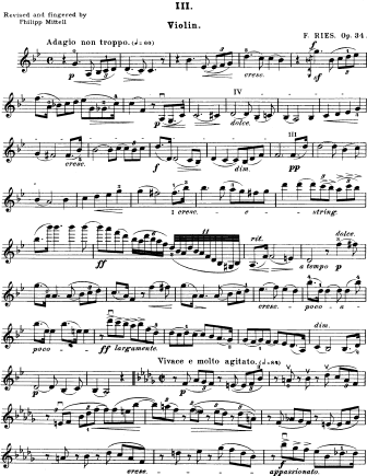 Grande Sonata, Op. 34 - Violin Sheet Music by Ries