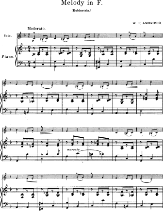 Melody in F (version 2) - Violin Sheet Music by Rubinstein