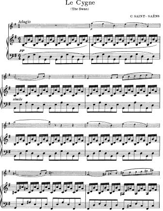 The Swan (Le Cygne) - Violin Sheet Music by Saintsaens
