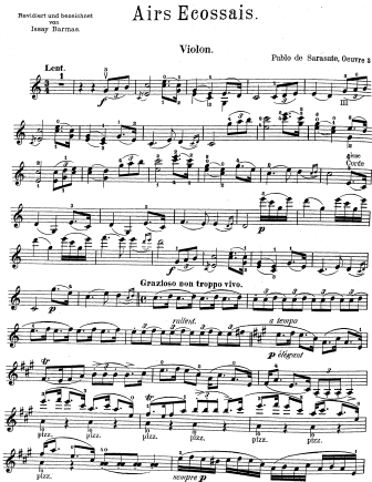 Airs Ecossais, Op. 34 - Violin Sheet Music by Sarasate