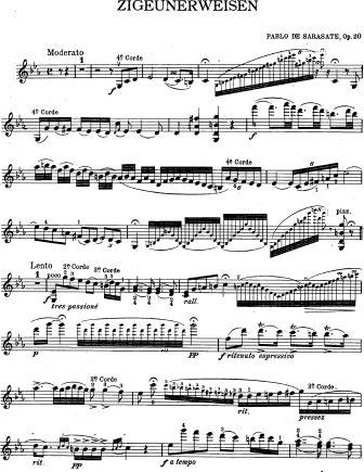 Zigeunerweisen (Gypsy Airs) in C Minor, Op. 20 - Violin Sheet Music by Sarasate