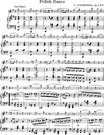 Polish National Dance Op. 3 No. 1 - version 2 - Violin Sheet Music by Scharwenka