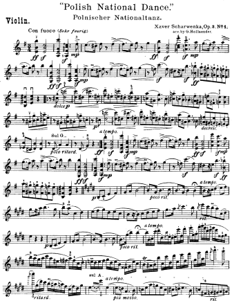 Polish National Dance Op. 3 No. 1 - Violin Sheet Music by Scharwenka