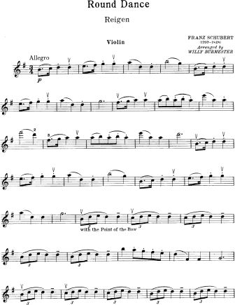 Round Dance - Violin Sheet Music by Schubert