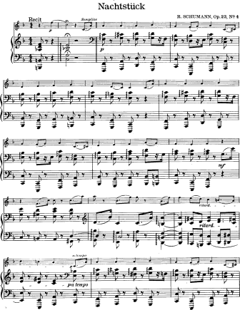 Nachtstuck Op. 23 No. 4 - originally for piano - Violin Sheet Music by Schumann