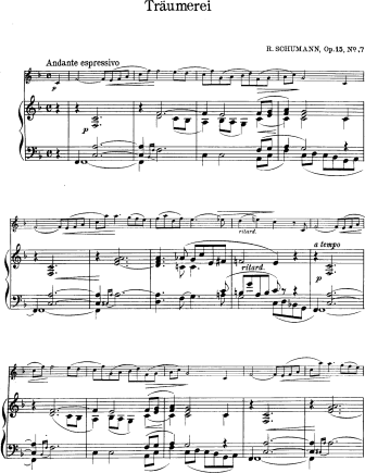 Traumerei from Kinderszenen Op. 15 No. 7 - originally for piano - Violin Sheet Music by Schumann
