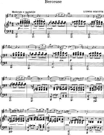 Berceuse - Violin Sheet Music by Schytte