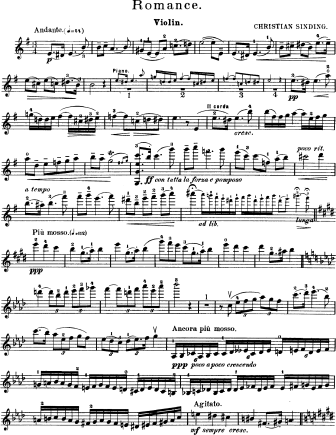 Romance - Violin Sheet Music by Sinding