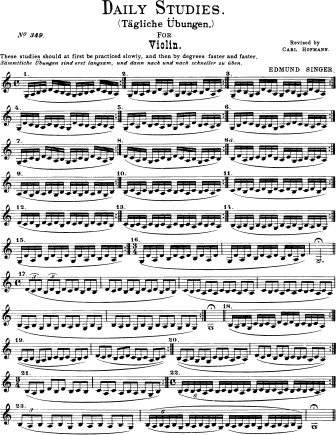 Daily Studies for Developing Flexibility and Independence in Fingering for Violin - Violin Sheet Music by Singer