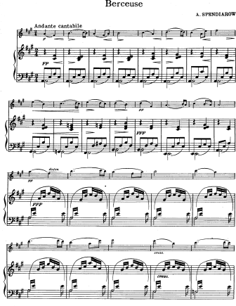 Berceuse - Violin Sheet Music by Spendiarow