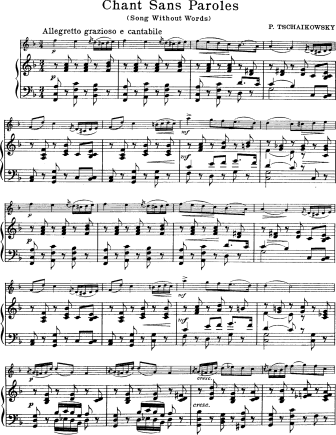 Chant Sans Paroles - Violin Sheet Music by Tchaikovsky