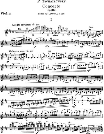 Violin Concerto in D Major, Op. 35 - Violin Sheet Music by Tchaikovsky