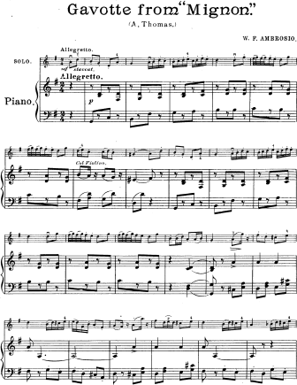Gavotte - from the opera Mignon - Violin Sheet Music by Thomas