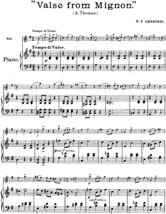 Valse - from the opera Mignon - Violin Sheet Music by Thomas