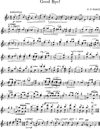 Good Bye! - Violin Sheet Music by Tosti