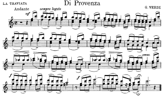 Di Provenza - La Traviata - Violin Sheet Music by Verdi