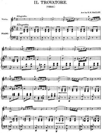 Il Trovatore - more excerpts from the opera - Violin Sheet Music by Verdi
