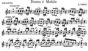 La Donna e Mobile - from Rigoletto - Violin Sheet Music by Verdi