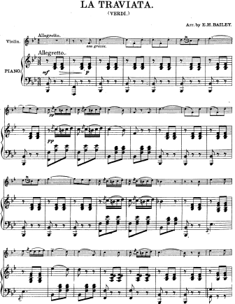 La Traviata - more excerpts from the opera - Violin Sheet Music by Verdi