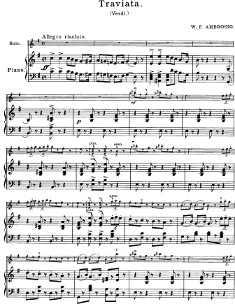 La Traviata - excerpts from the opera - Violin Sheet Music by Verdi