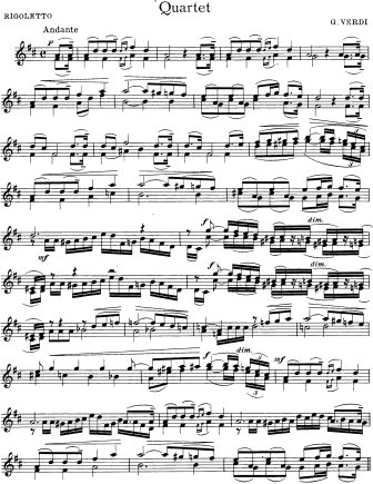 Quartet from Rigoletto - Violin Sheet Music by Verdi