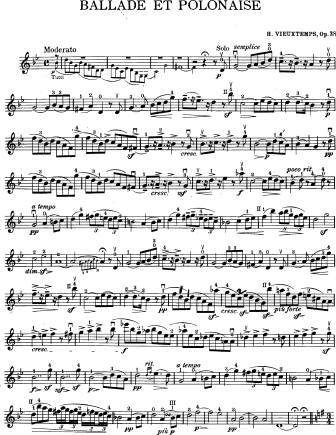 Ballade et Polonaise, Op. 38 - Violin Sheet Music by Vieuxtemps