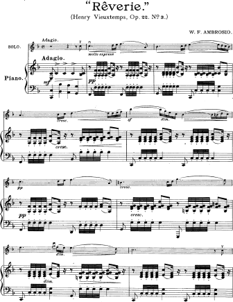 Reverie, Op. 22, No. 3 - Violin Sheet Music by Vieuxtemps