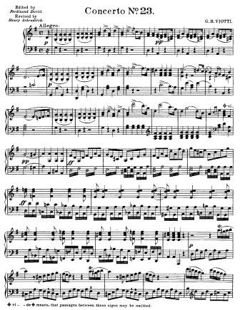 Violin Concerto No. 23 in G major, G98 - Violin Sheet Music by Viotti