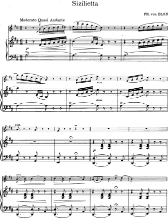 Sizilietta - Violin Sheet Music by Vonblon