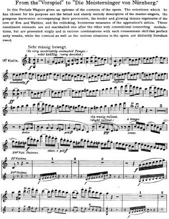 Die Meistersinger von Nurnberg - Violin Sheet Music by Wagner