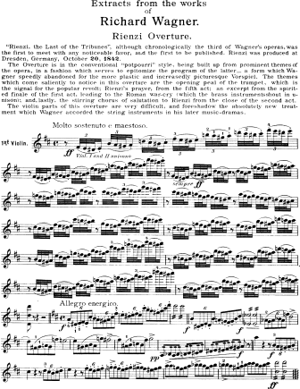 Rienzi - Violin Sheet Music by Wagner