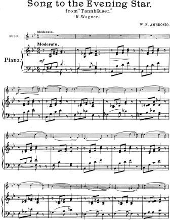 Evening Star - from Tannhauser - version 2 - Violin Sheet Music by Wagner