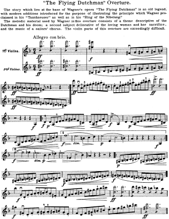 The Flying Dutchman - Violin Sheet Music by Wagner