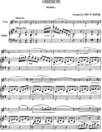 Oberon (excerpts from the opera) - Violin Sheet Music by Weber