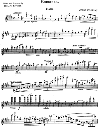 Romanza - Violin Sheet Music by Wilhelmj