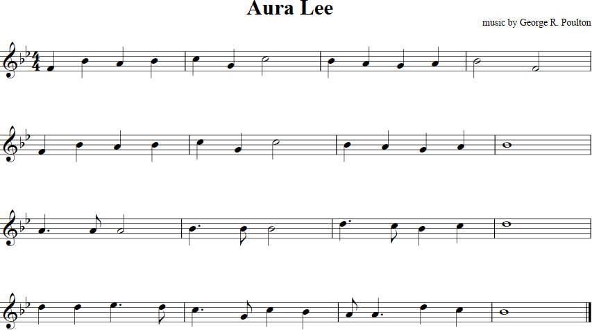 Aura Lee Violin Sheet Music