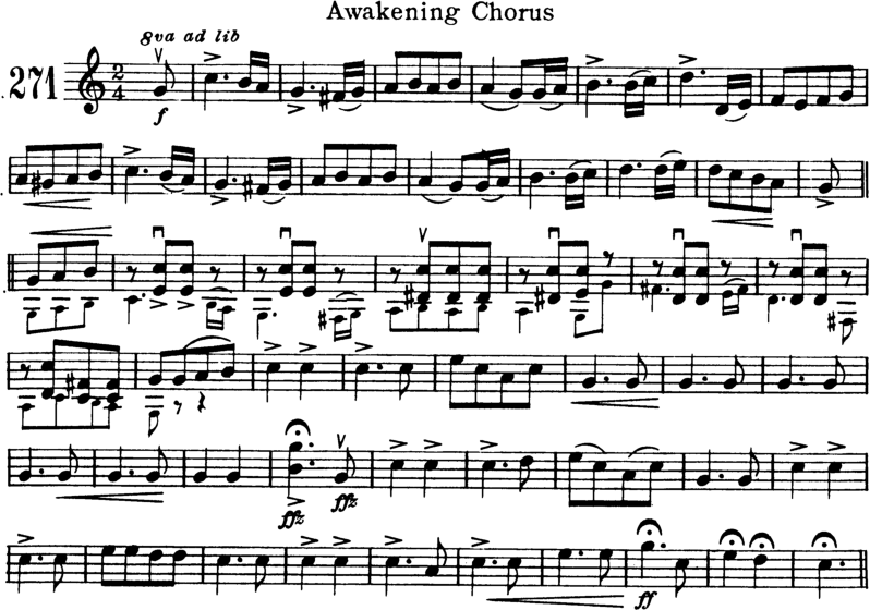 Awakening Chorus Violin Sheet Music