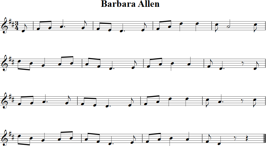Barbara Allen Violin Sheet Music