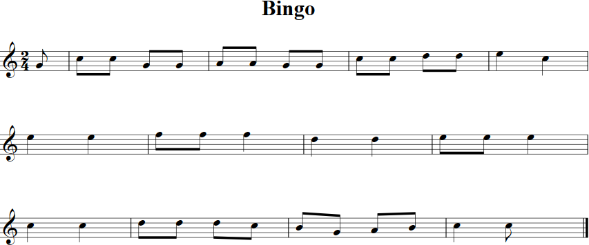 Bingo Violin Sheet Music