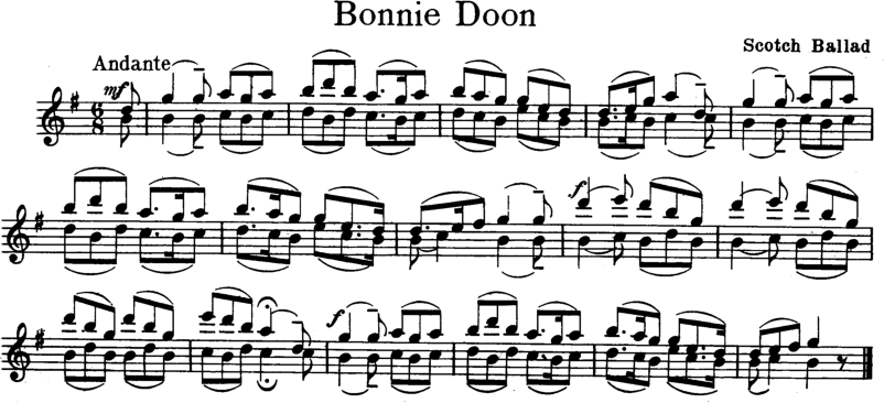 Bonnie Doon Violin Sheet Music