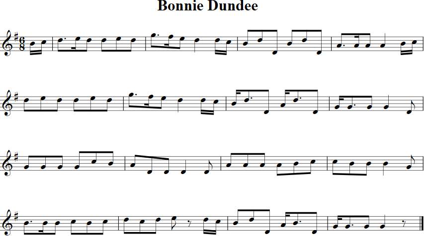Bonnie Dundee Violin Sheet Music
