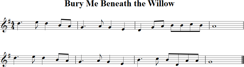 Bury Me Beneath the Willow Violin Sheet Music