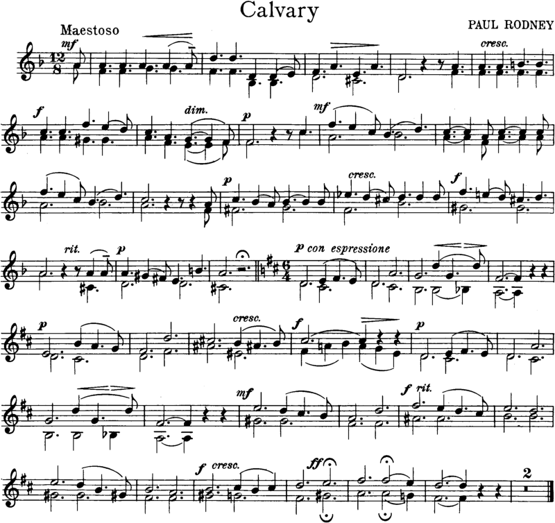 Calvary Violin Sheet Music