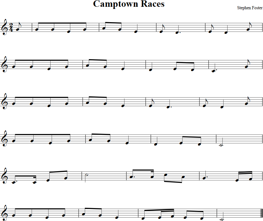 Camptown Races Violin Sheet Music