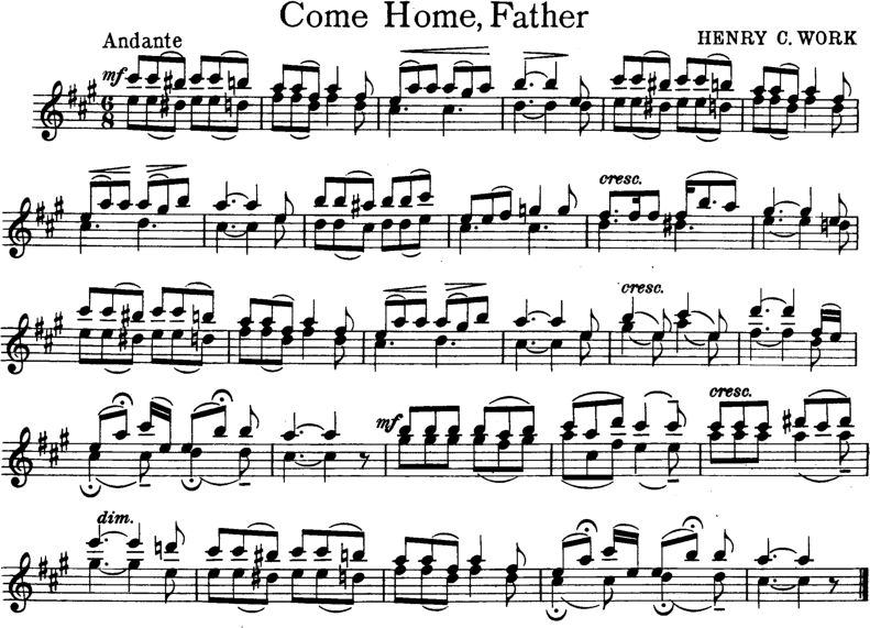 Come Home Father Violin Sheet Music