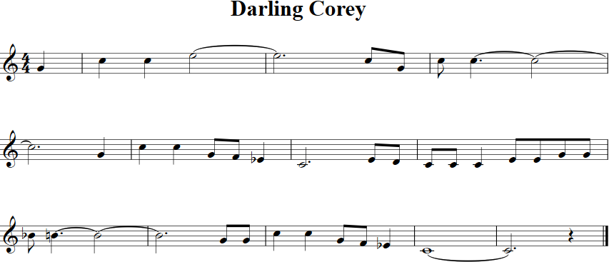 Darling Corey Violin Sheet Music