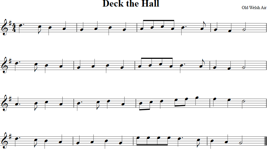Deck the Hall Violin Sheet Music