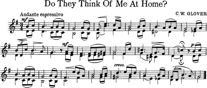 Do They Think of Me At Home Violin Sheet Music