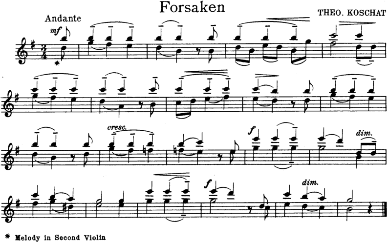 Forsaken Violin Sheet Music